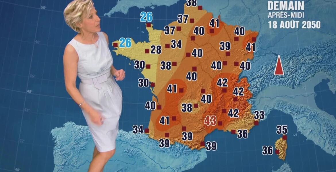 Le faux bulletin météo d'Évelyne Dhéliat du 18 août 2050, c'est maintenant | INA