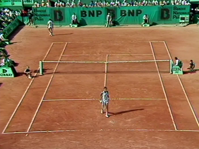 Quart de finale à Roland Garros Leconte contre Wilander premier tie