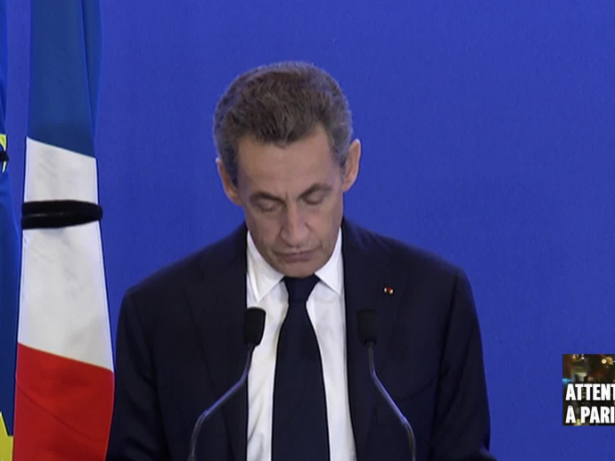 Attentats à Paris : Déclaration de Nicolas Sarkozy, président du parti ...