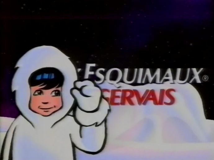 Ancien autocollant glaces gervais Poussez esquimeau