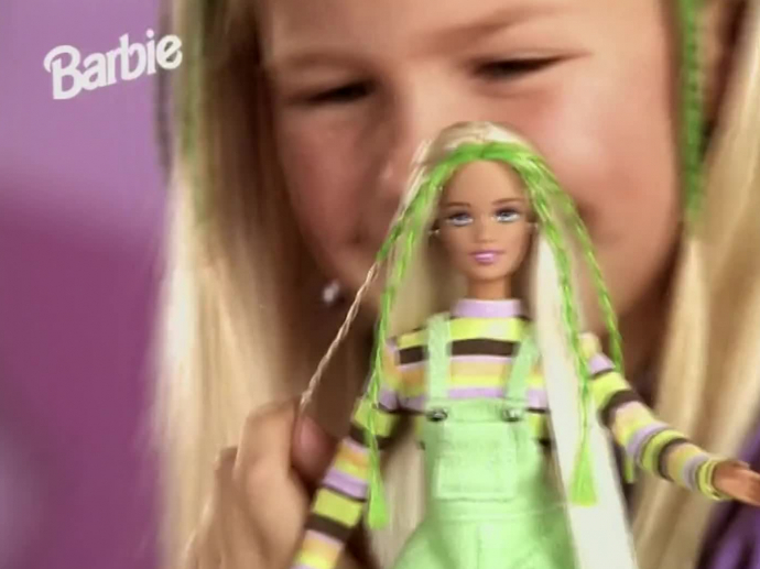 Poupée Barbie Vintage 1997 - COOL COLOURS Mèches Bleues #20122 - NRFB - Mattel