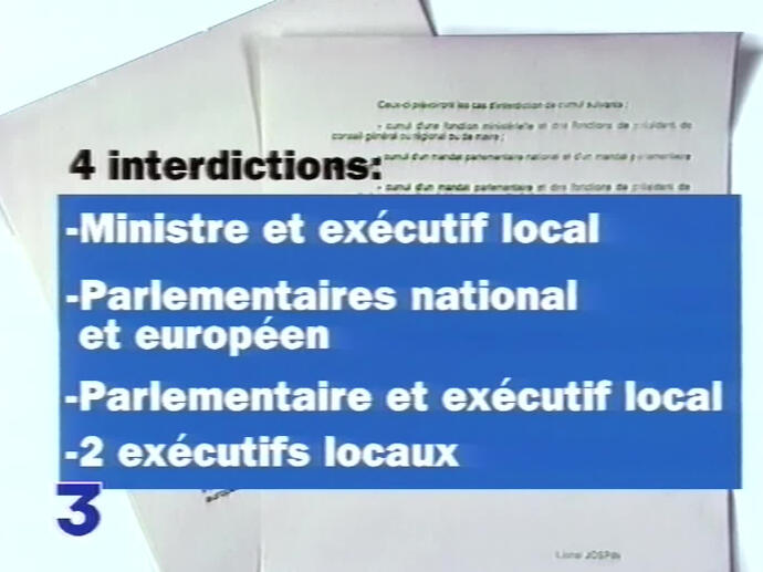 Projet de loi de Lionel Jospin sur le cumul des mandats | INA