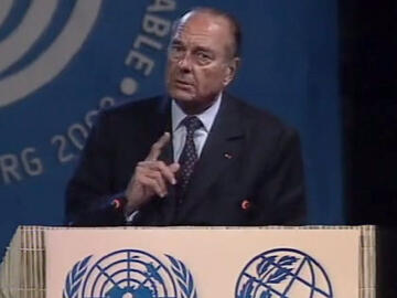 <p>Jacques Chirac au Sommet de la Terre à Johannesburg. 2002.</p>